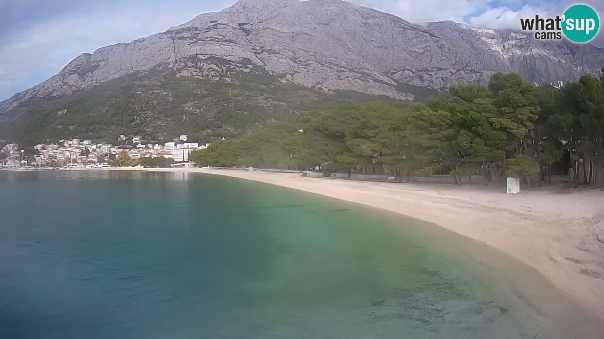 Web kamera – Baška Voda – Borik, pogled na plažu Nikolina