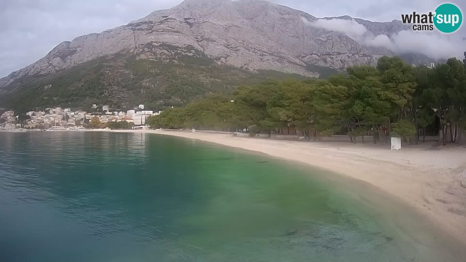 Web kamera – Baška Voda – Borik, pogled na plažu Nikolina