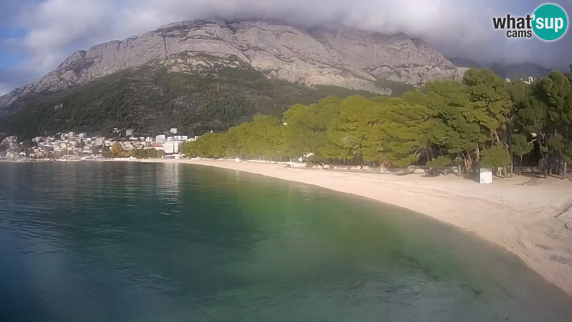 Web kamera – Baška Voda – Borik, pogled na plažu Nikolina