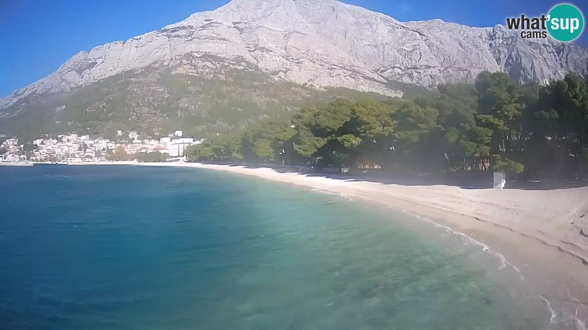 Spletna kamera – Baška Voda – Borik, pogled na plažo Nikolina