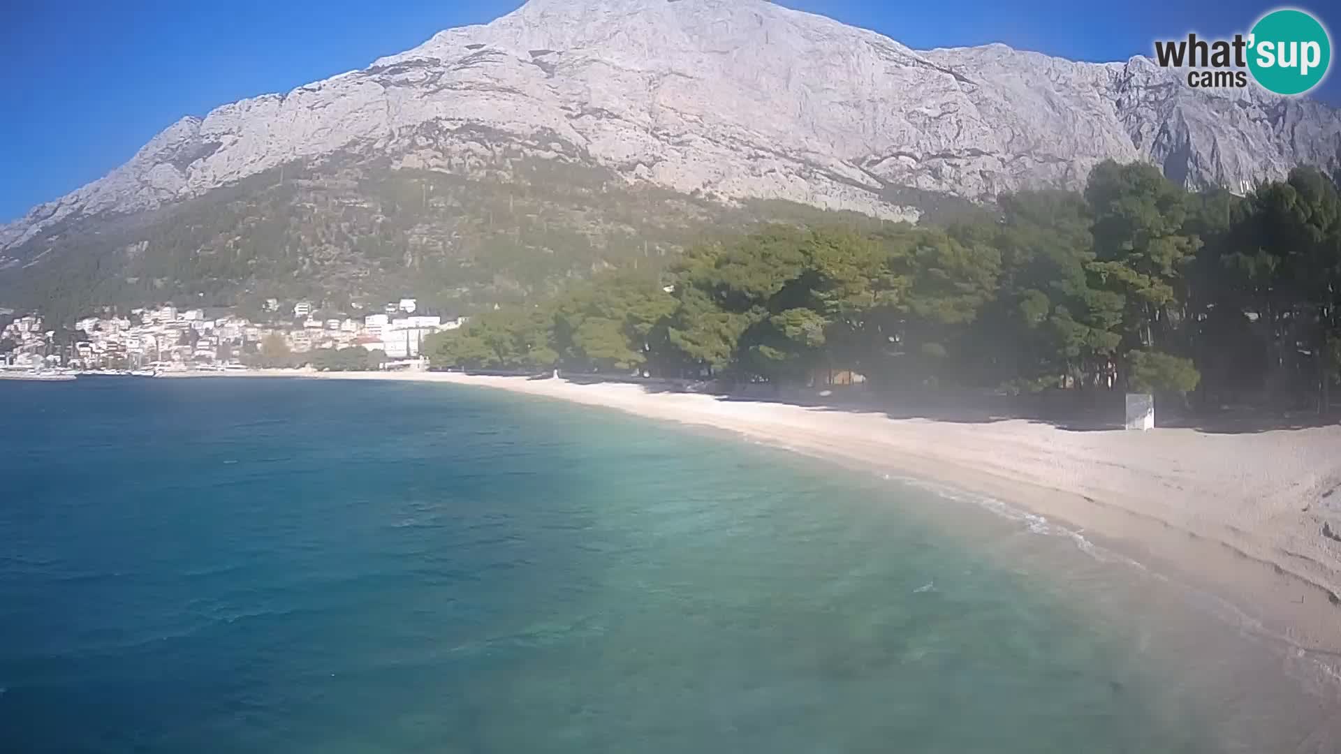 Spletna kamera – Baška Voda – Borik, pogled na plažo Nikolina