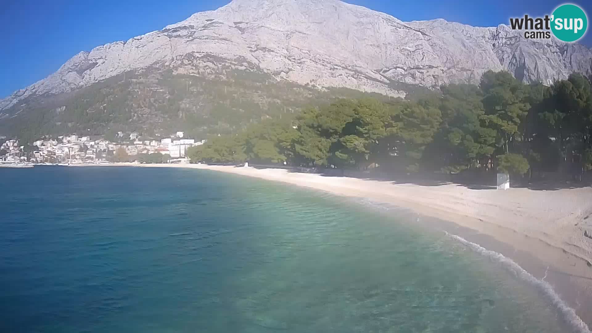 Spletna kamera – Baška Voda – Borik, pogled na plažo Nikolina