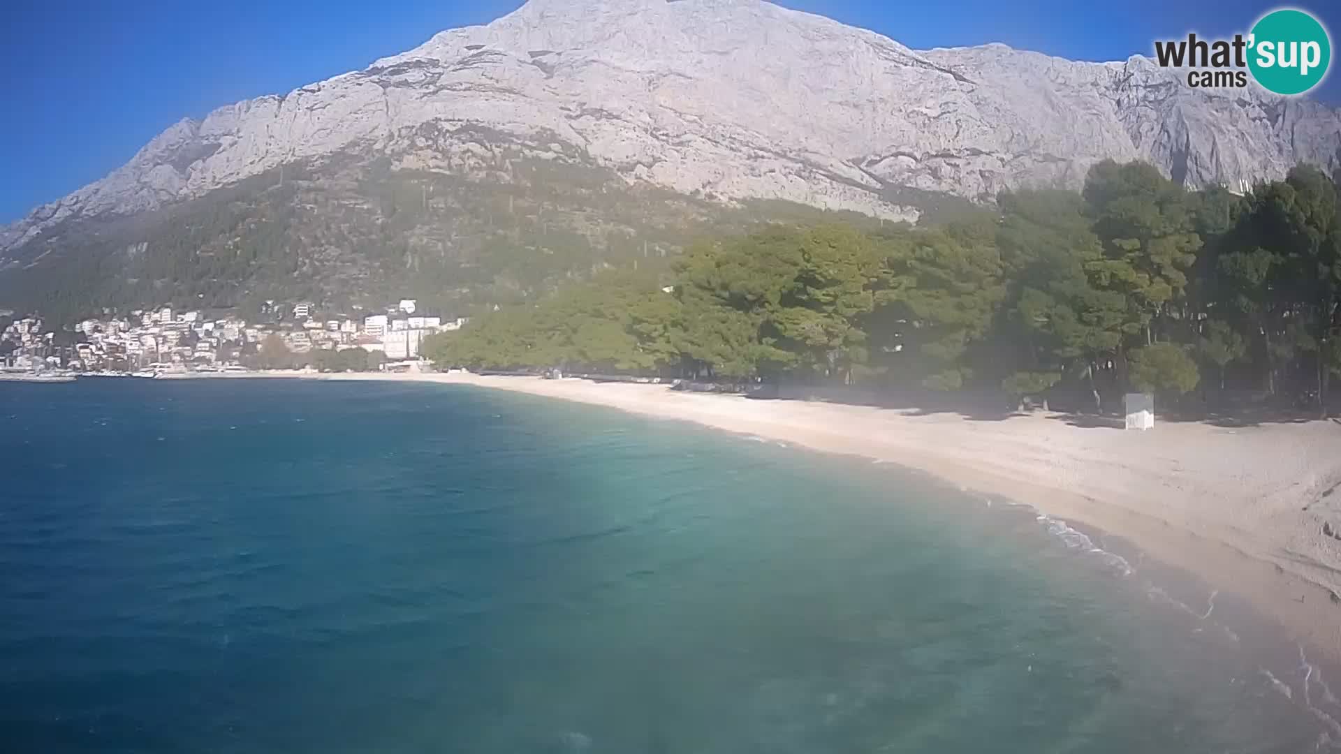 Spletna kamera – Baška Voda – Borik, pogled na plažo Nikolina