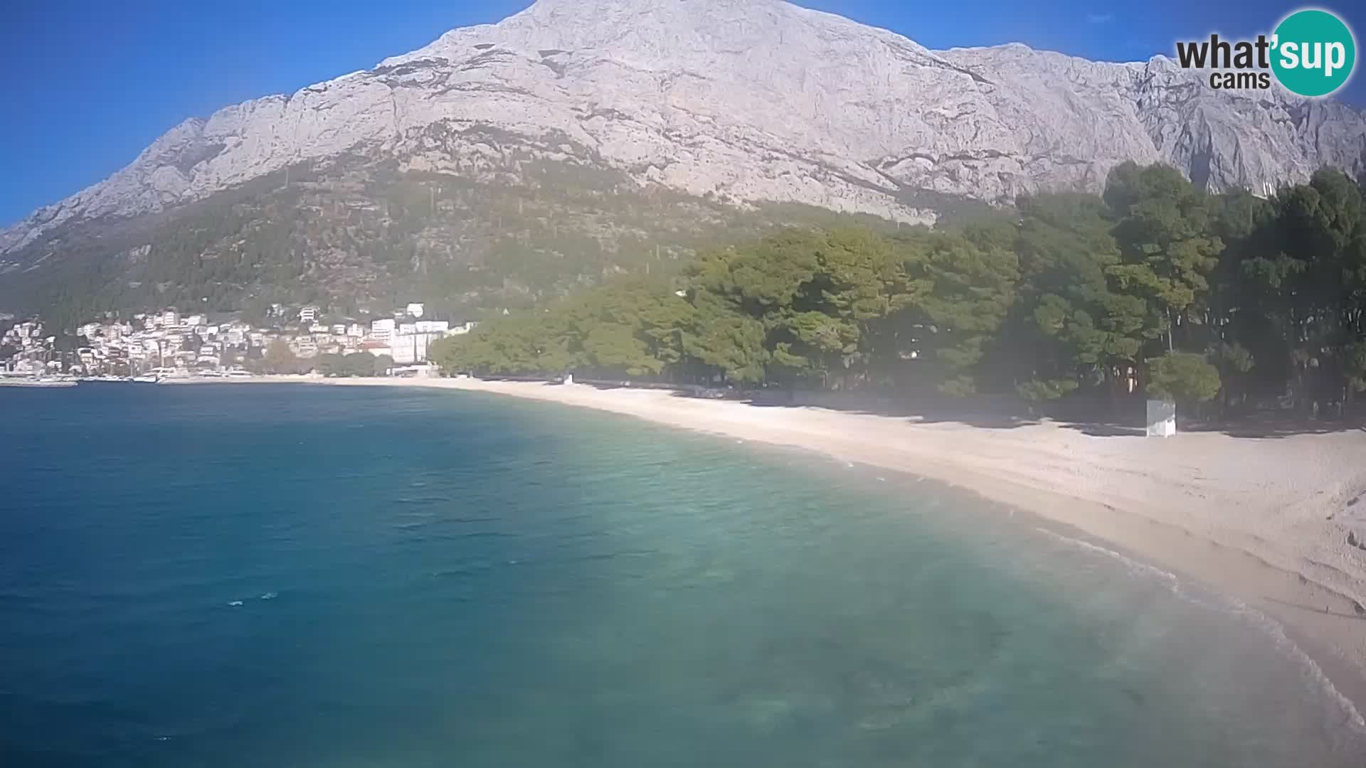 Web kamera – Baška Voda – Borik, pogled na plažu Nikolina