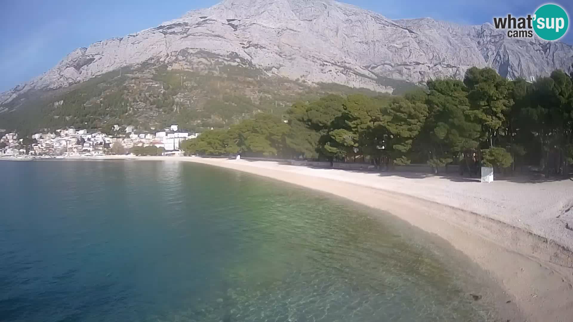 Spletna kamera – Baška Voda – Borik, pogled na plažo Nikolina