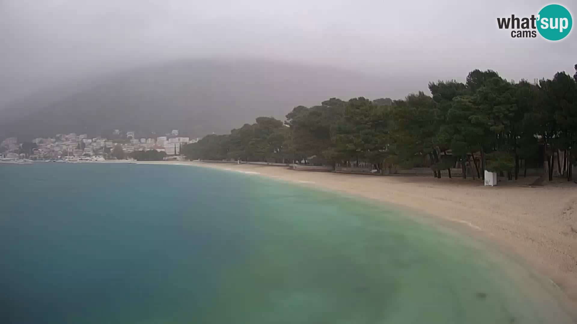 Spletna kamera – Baška Voda – Borik, pogled na plažo Nikolina