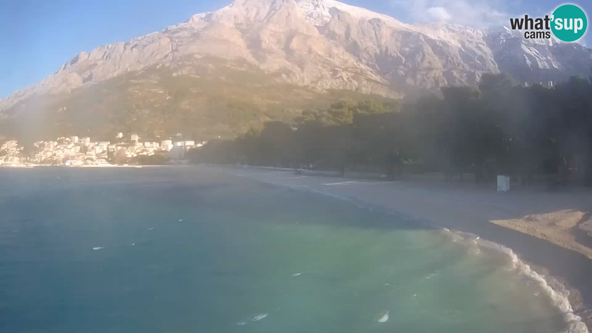 Spletna kamera – Baška Voda – Borik, pogled na plažo Nikolina