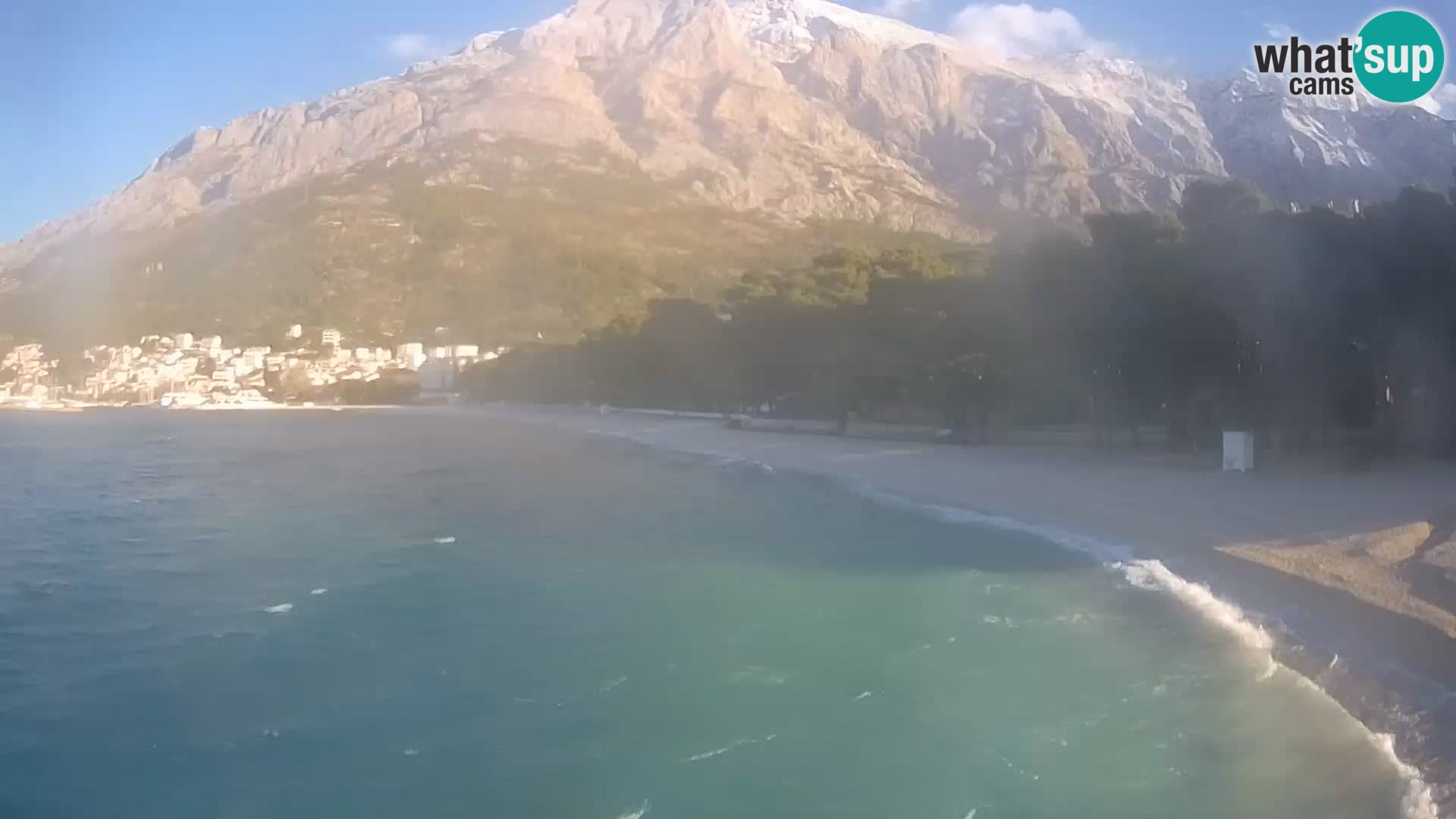 Spletna kamera – Baška Voda – Borik, pogled na plažo Nikolina