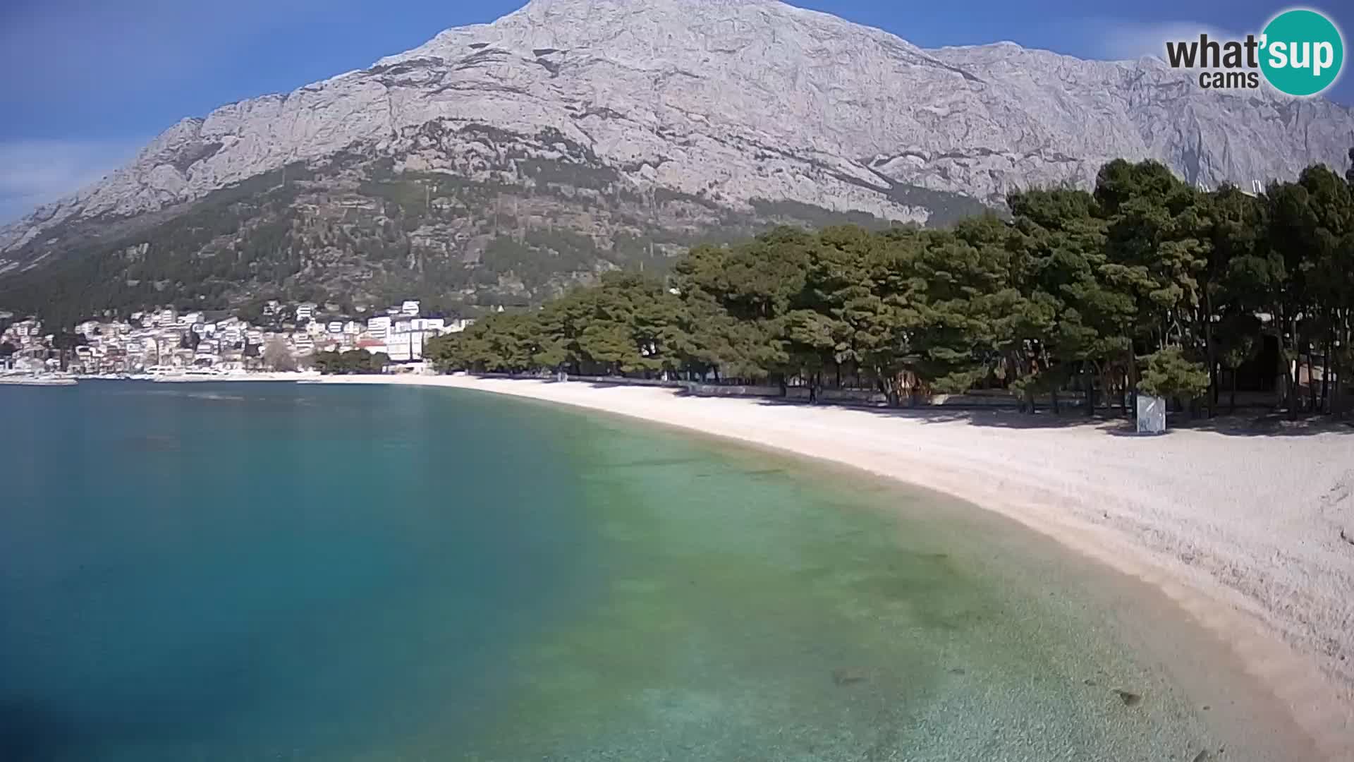 Spletna kamera – Baška Voda – Borik, pogled na plažo Nikolina