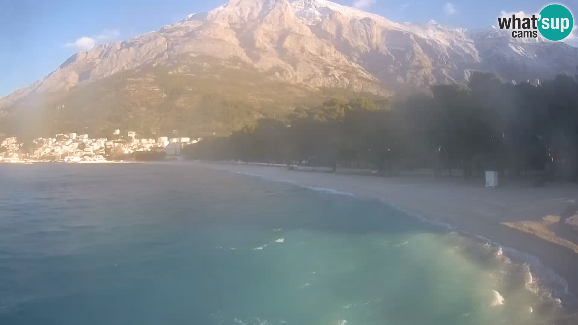 Spletna kamera – Baška Voda – Borik, pogled na plažo Nikolina