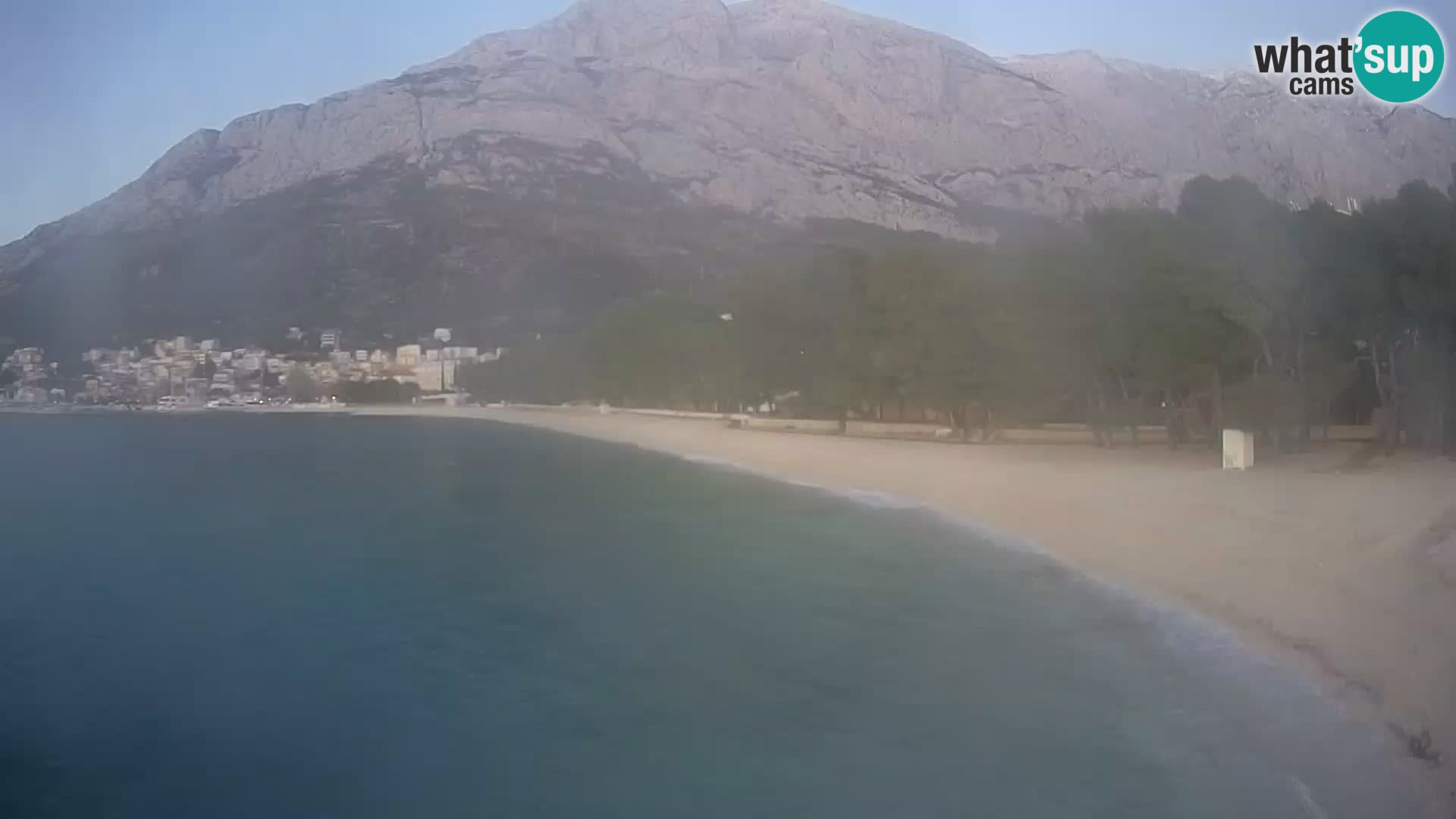 Spletna kamera – Baška Voda – Borik, pogled na plažo Nikolina