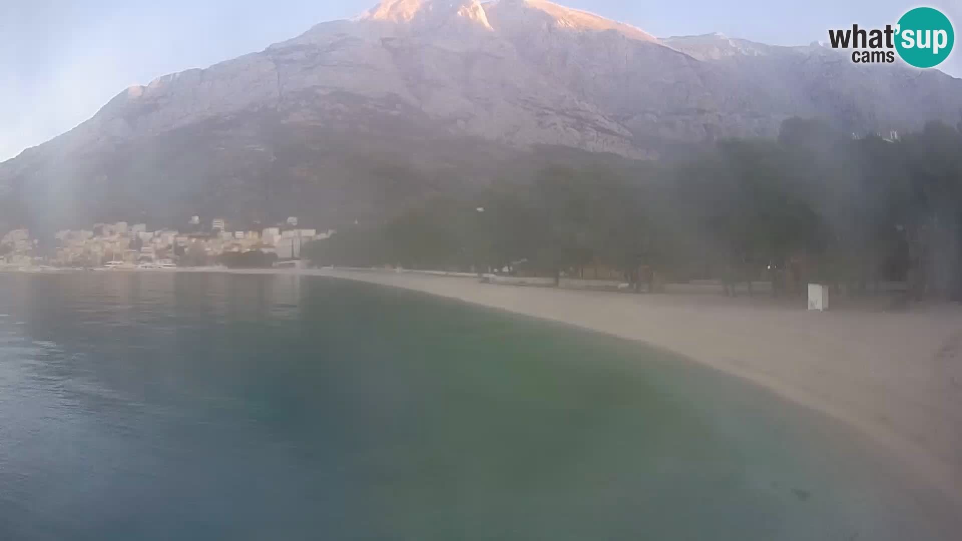 Web kamera – Baška Voda – Borik, pogled na plažu Nikolina