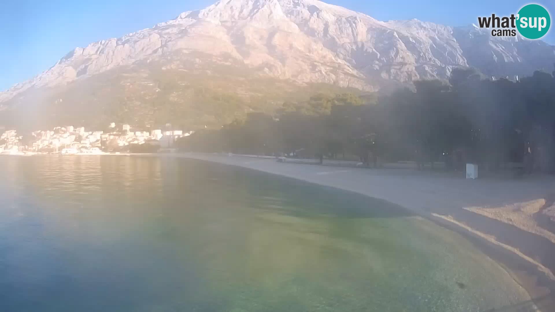 Spletna kamera – Baška Voda – Borik, pogled na plažo Nikolina