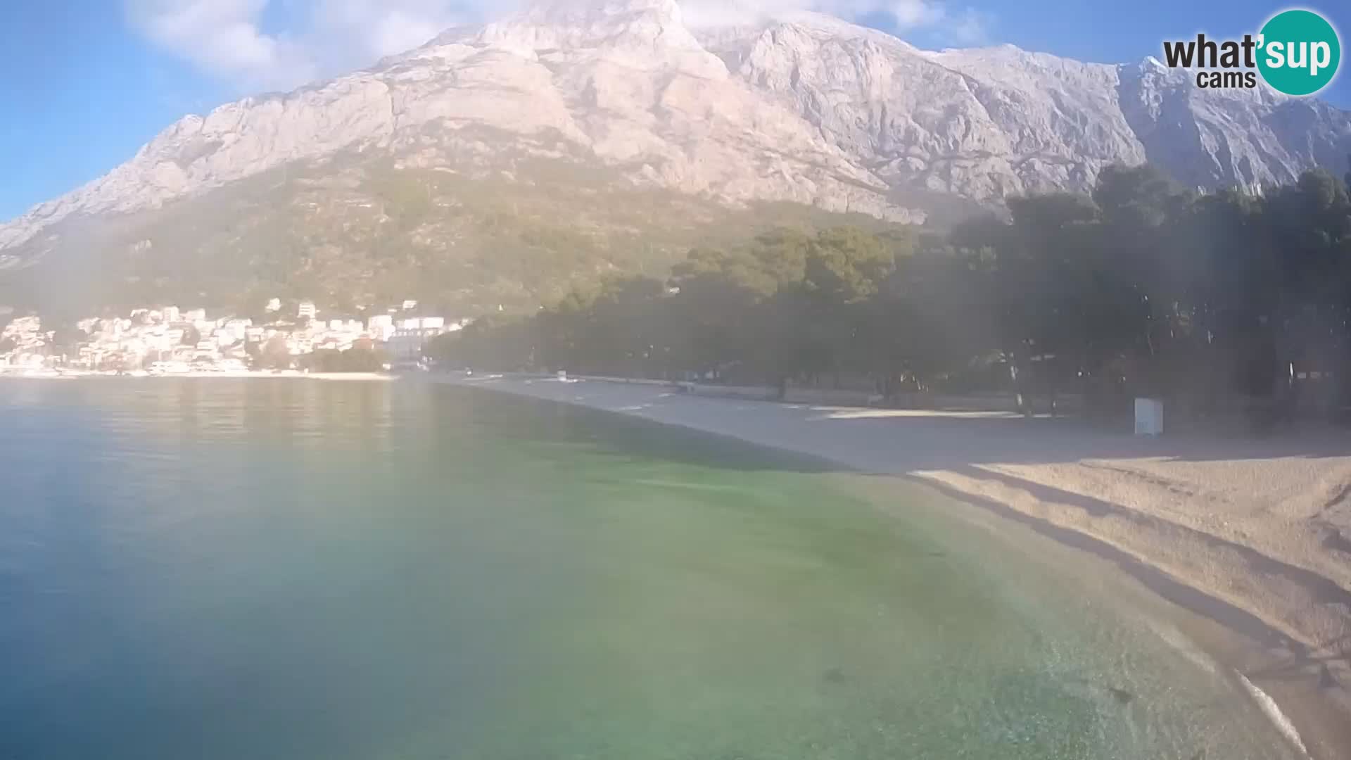 Web kamera – Baška Voda – Borik, pogled na plažu Nikolina