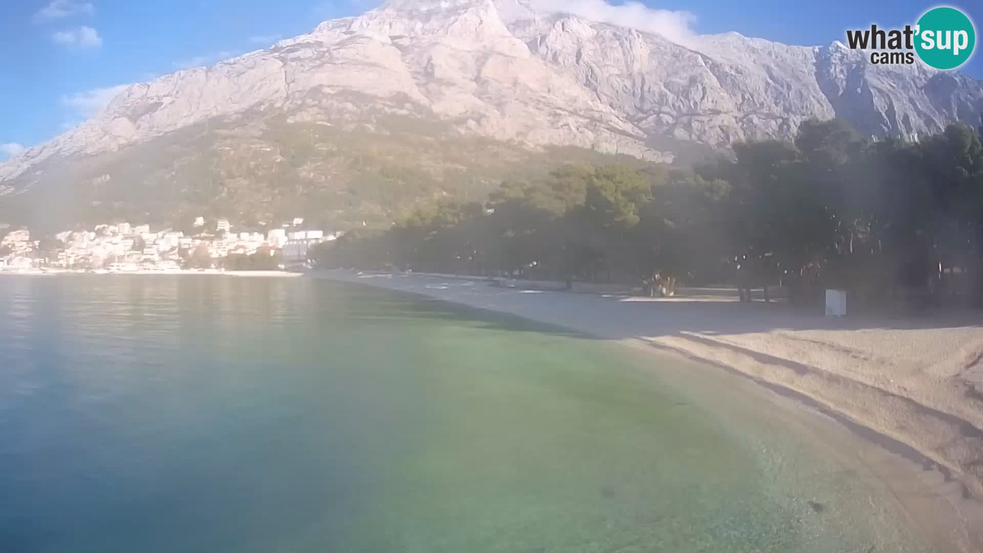 Spletna kamera – Baška Voda – Borik, pogled na plažo Nikolina