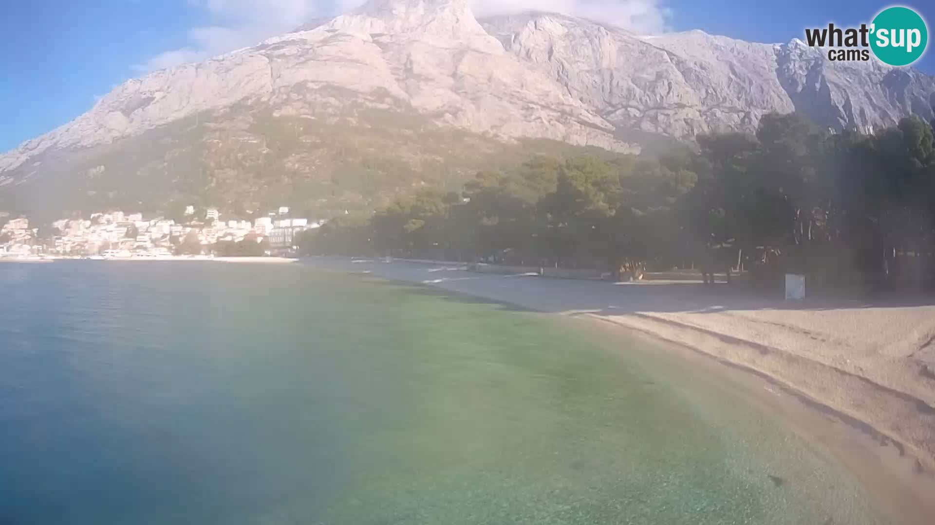 Spletna kamera – Baška Voda – Borik, pogled na plažo Nikolina