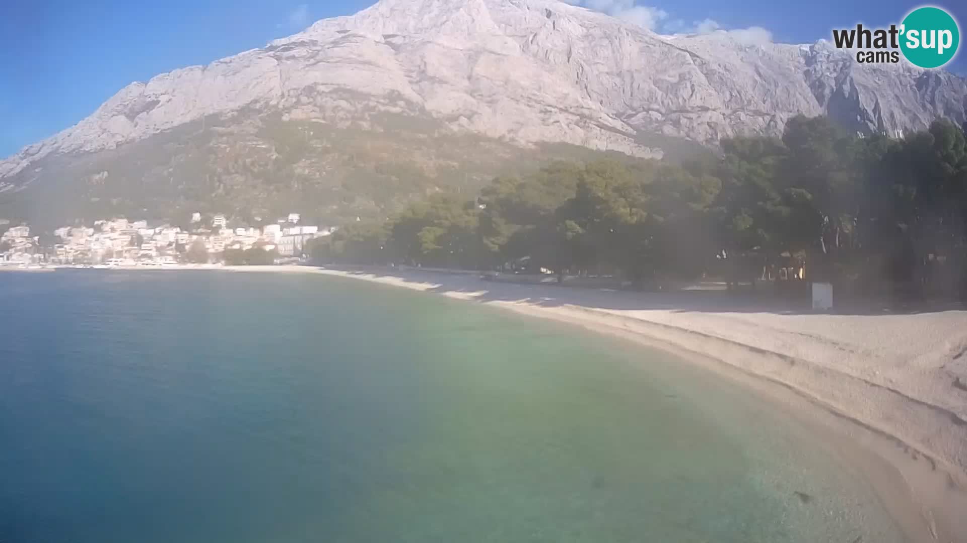 Spletna kamera – Baška Voda – Borik, pogled na plažo Nikolina