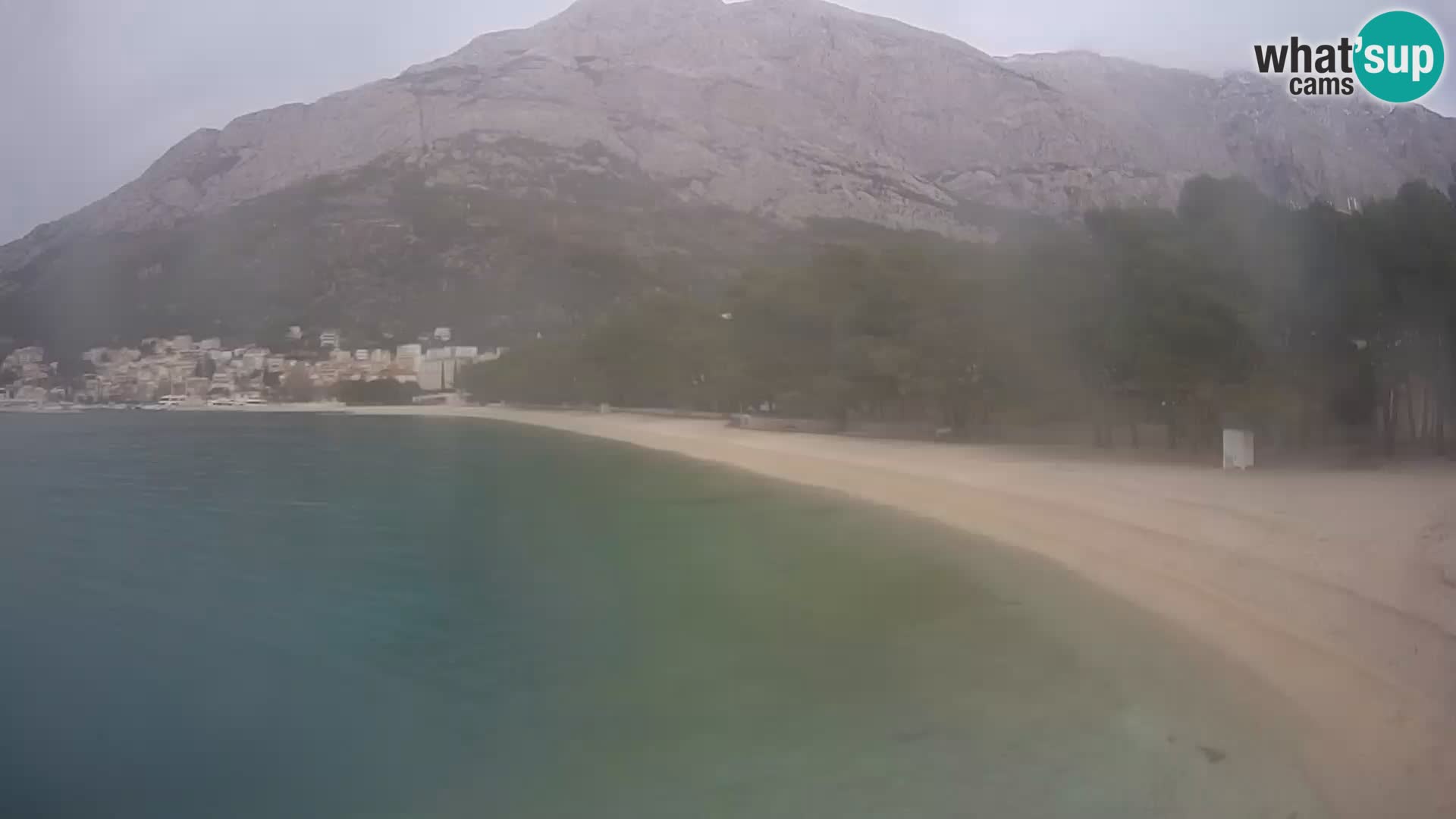 Spletna kamera – Baška Voda – Borik, pogled na plažo Nikolina