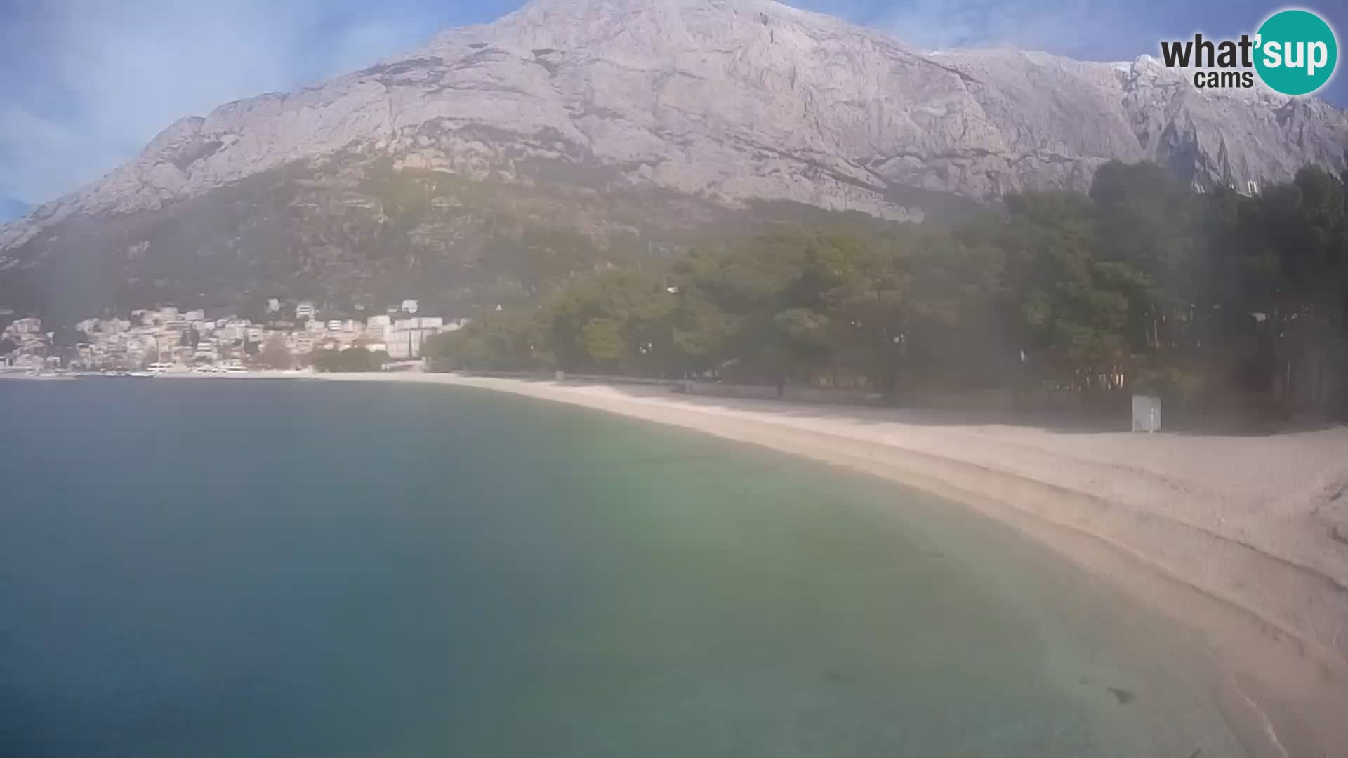 Spletna kamera – Baška Voda – Borik, pogled na plažo Nikolina