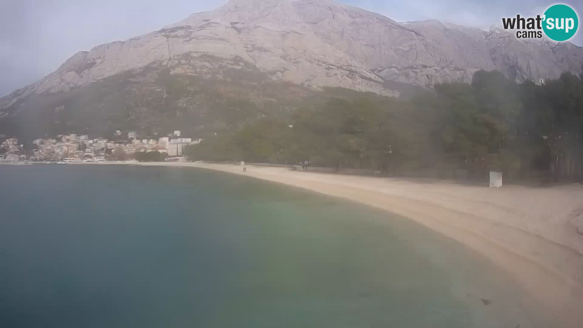 Spletna kamera – Baška Voda – Borik, pogled na plažo Nikolina