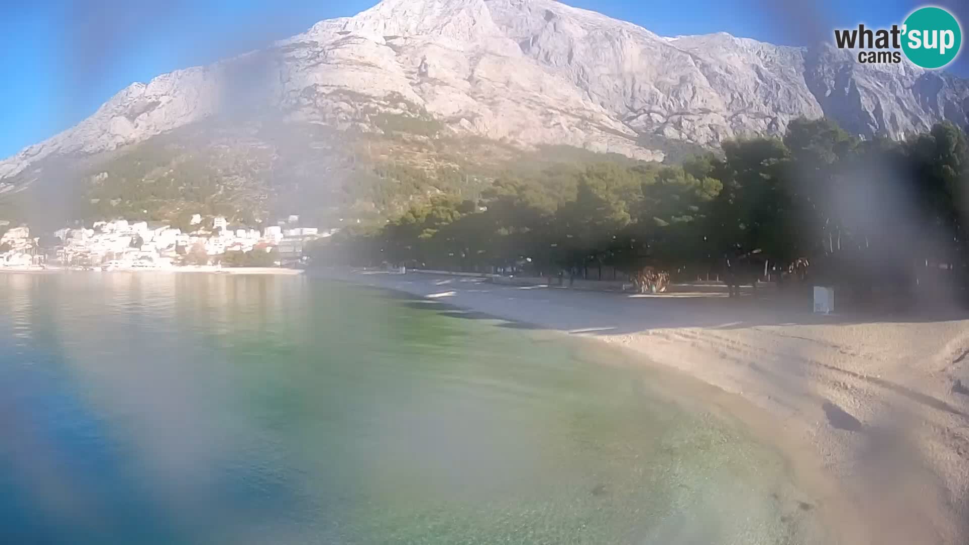 Spletna kamera – Baška Voda – Borik, pogled na plažo Nikolina