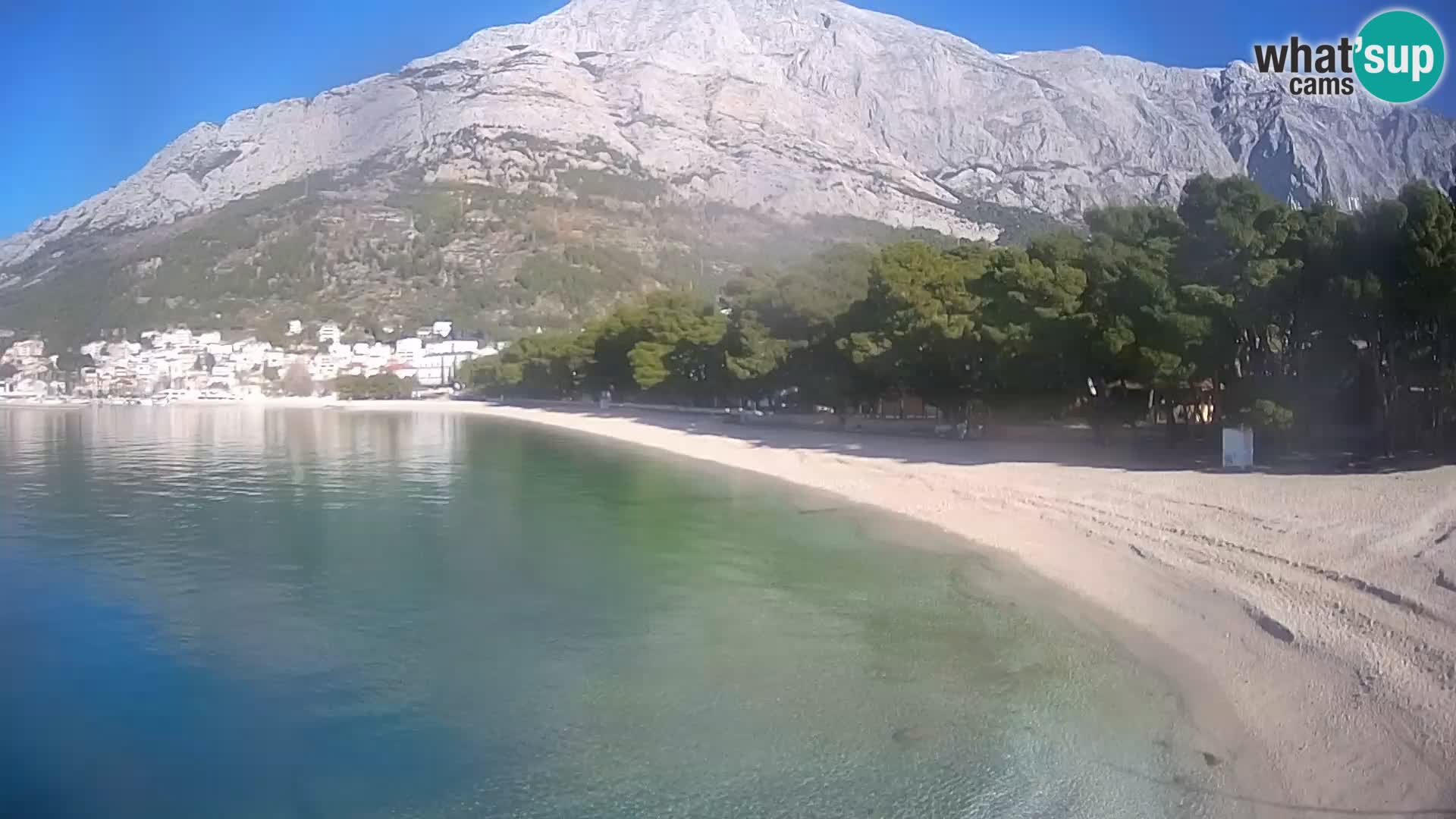 Web kamera – Baška Voda – Borik, pogled na plažu Nikolina