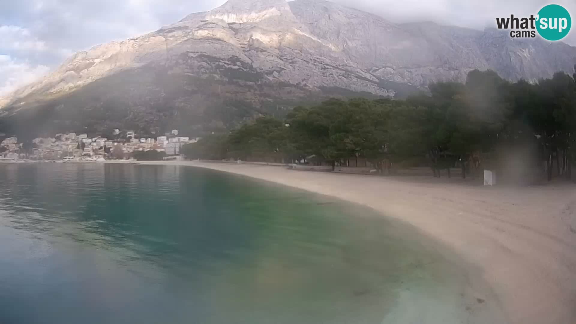 Spletna kamera – Baška Voda – Borik, pogled na plažo Nikolina