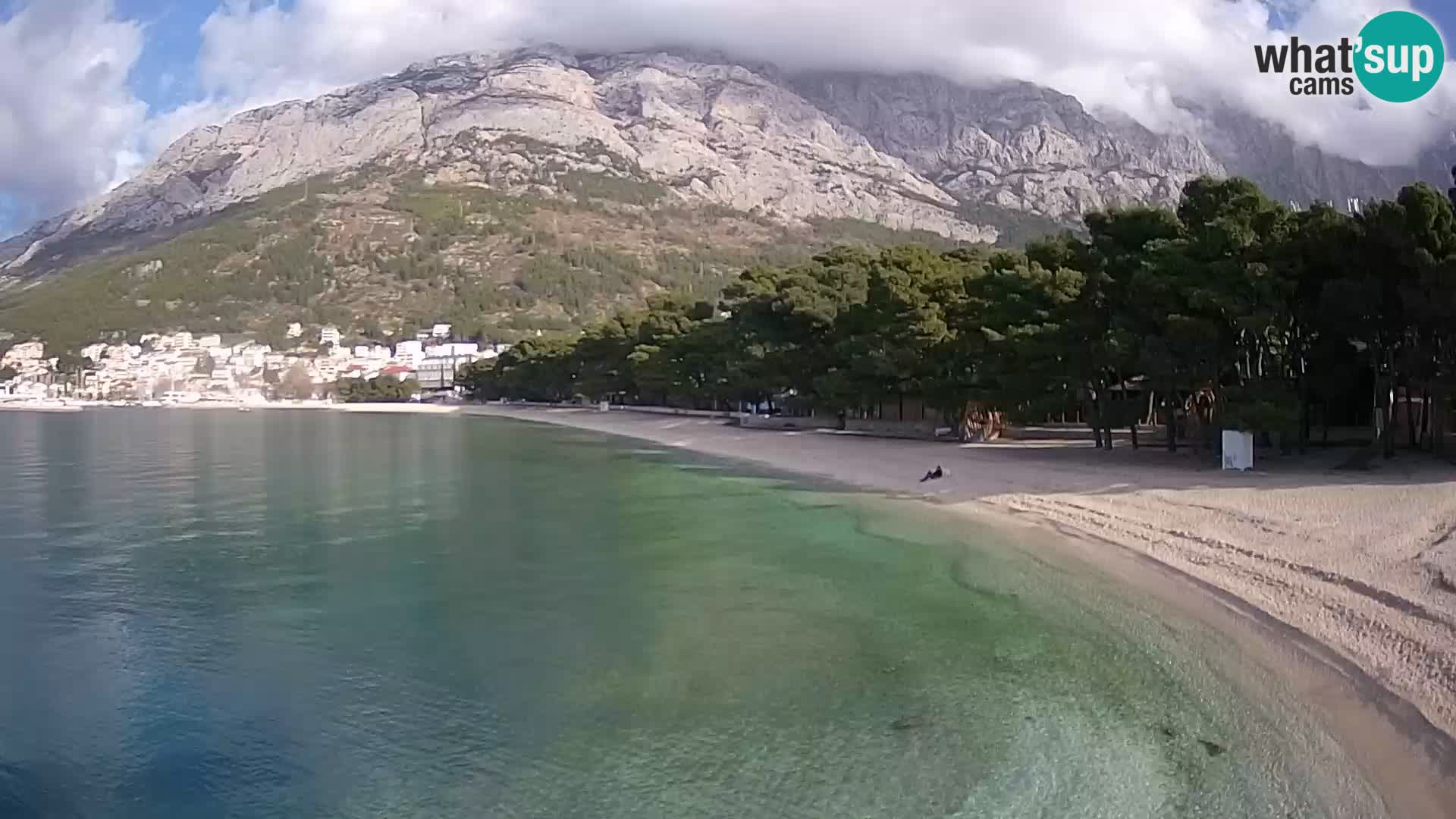 Spletna kamera – Baška Voda – Borik, pogled na plažo Nikolina