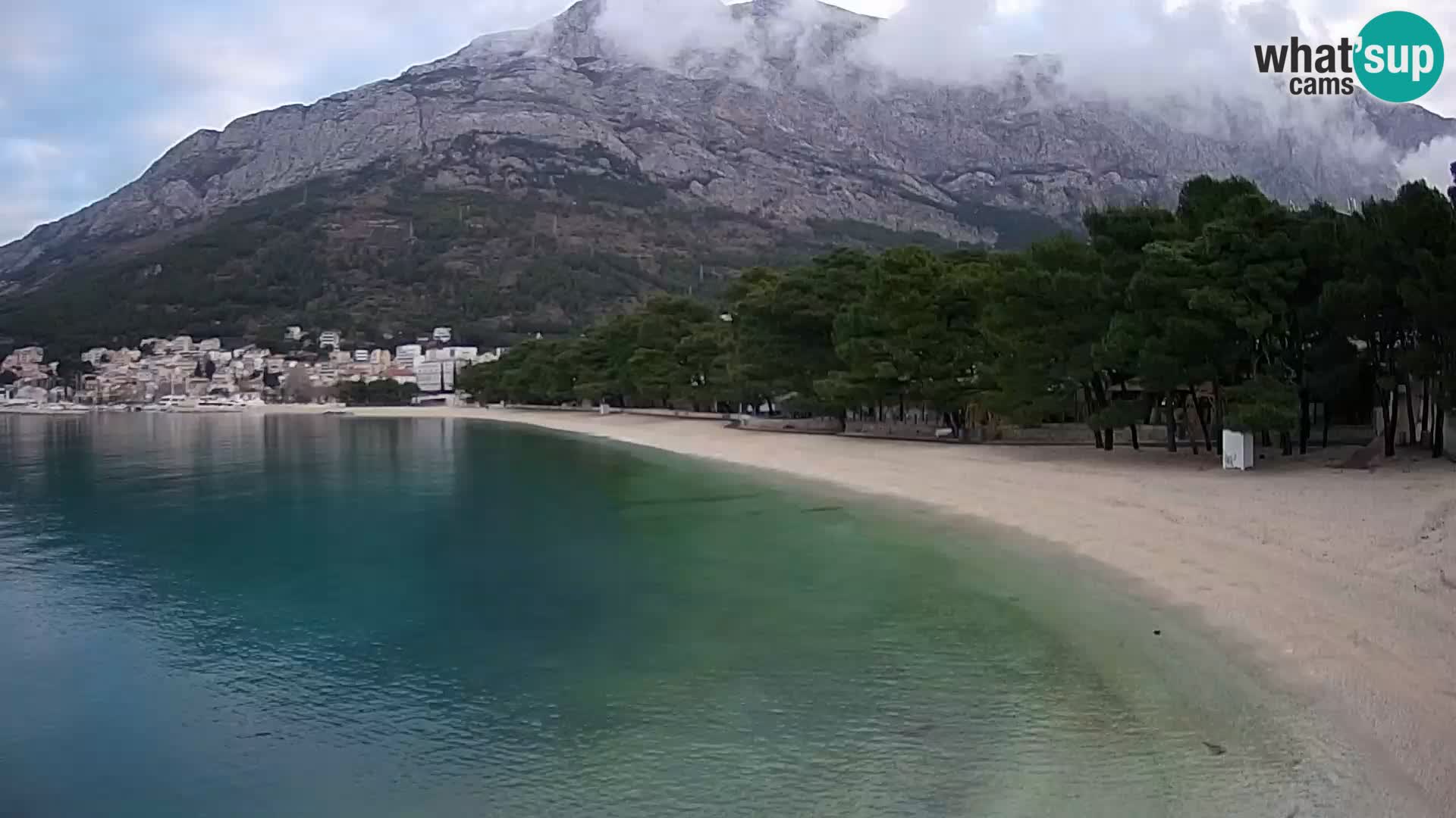 Web kamera – Baška Voda – Borik, pogled na plažu Nikolina