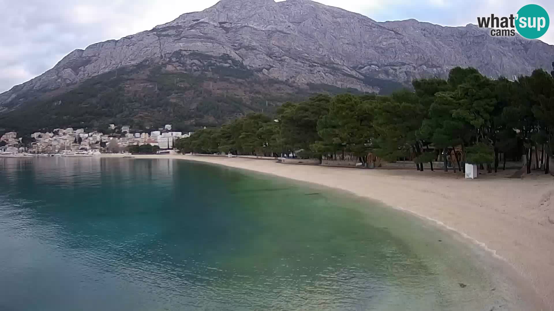 Spletna kamera – Baška Voda – Borik, pogled na plažo Nikolina