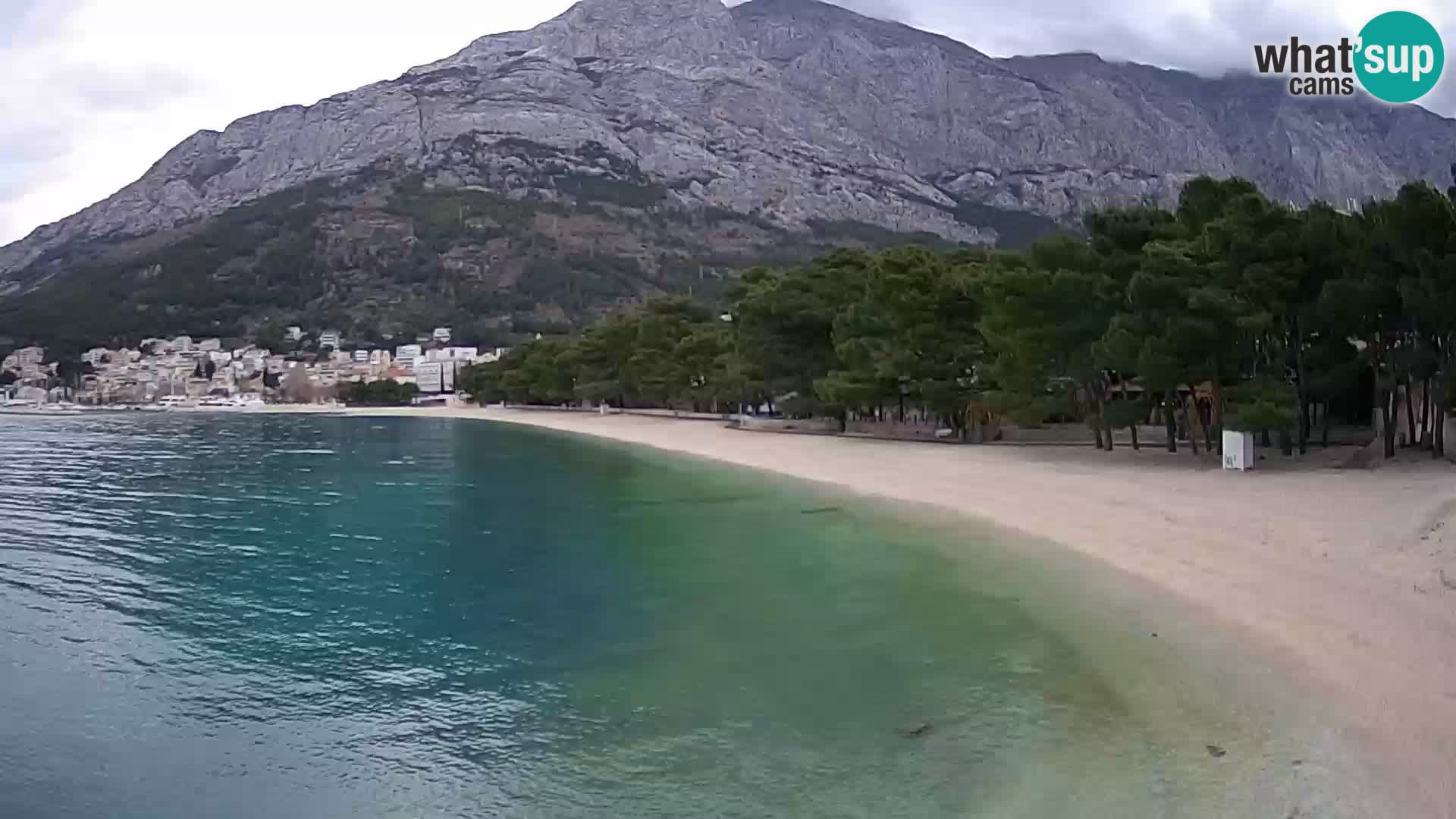 Web kamera – Baška Voda – Borik, pogled na plažu Nikolina