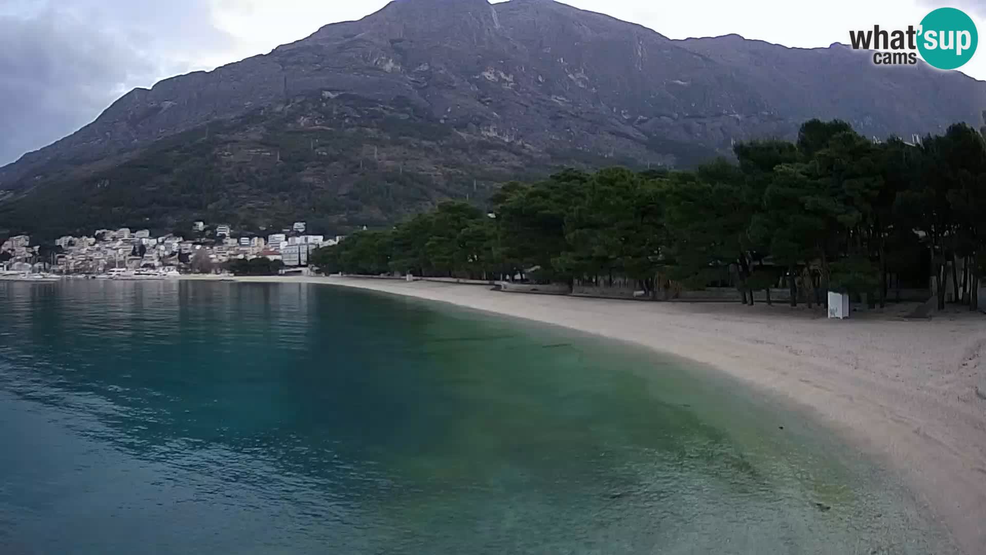 Web kamera – Baška Voda – Borik, pogled na plažu Nikolina