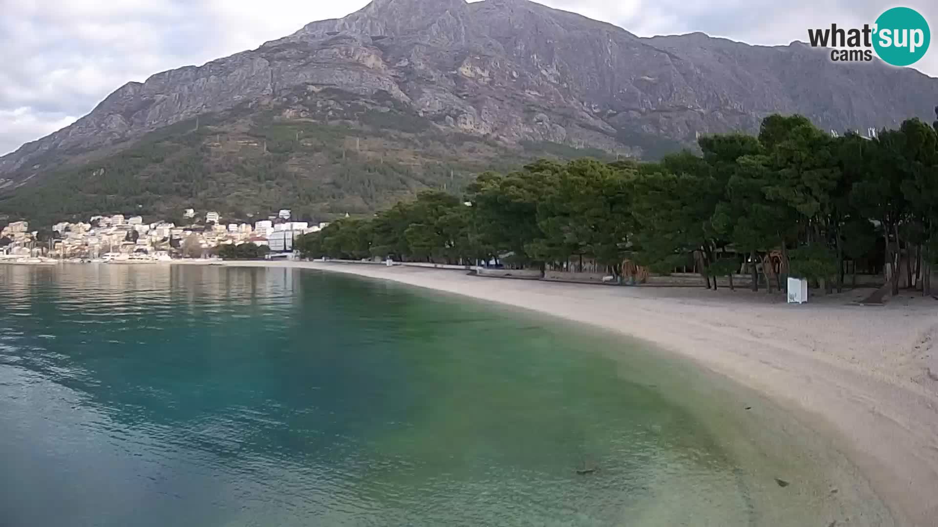 Web kamera – Baška Voda – Borik, pogled na plažu Nikolina