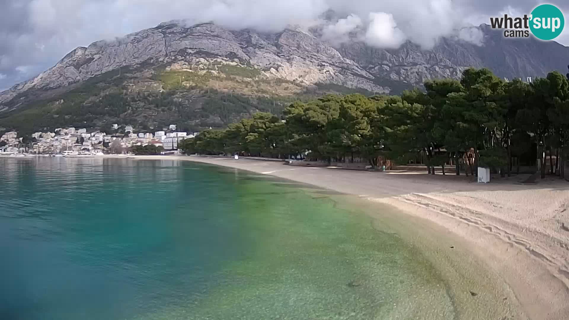 Spletna kamera – Baška Voda – Borik, pogled na plažo Nikolina