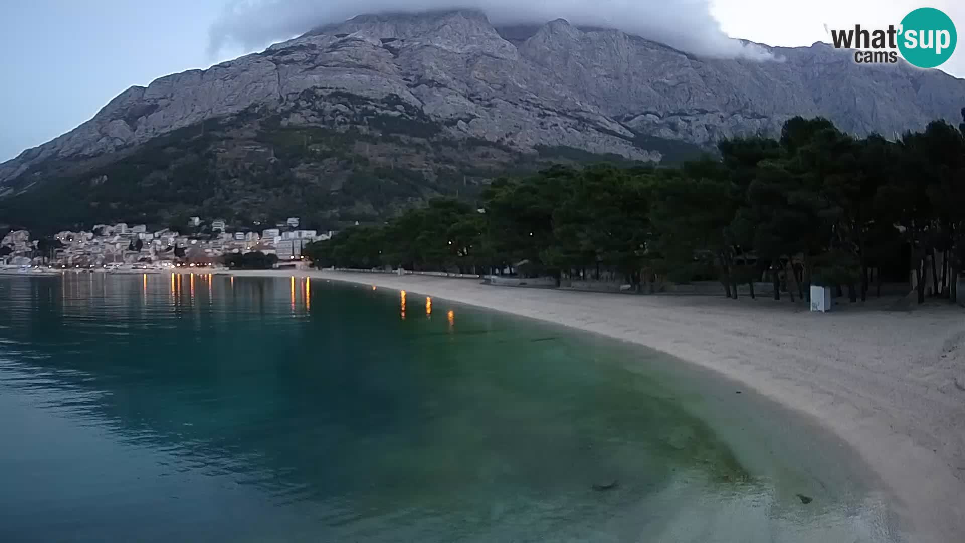 Web kamera – Baška Voda – Borik, pogled na plažu Nikolina