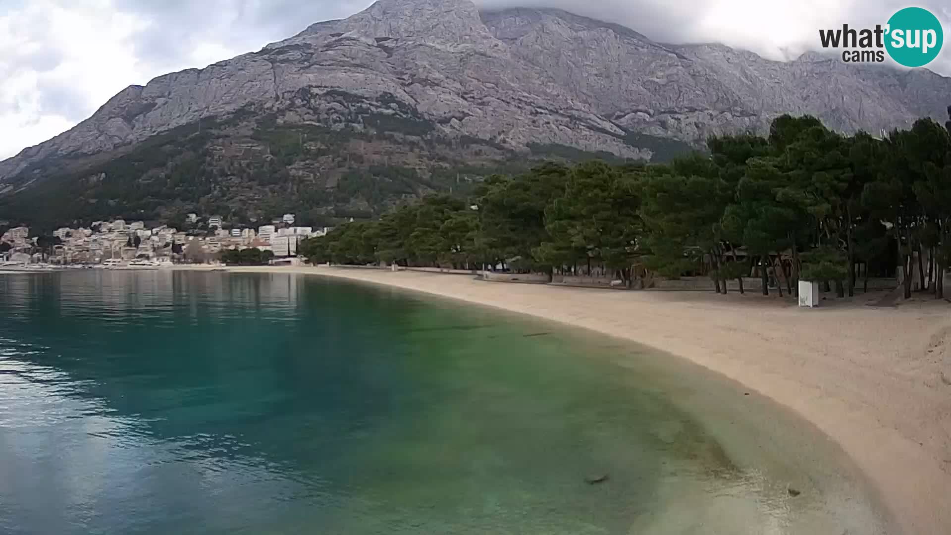 Spletna kamera – Baška Voda – Borik, pogled na plažo Nikolina