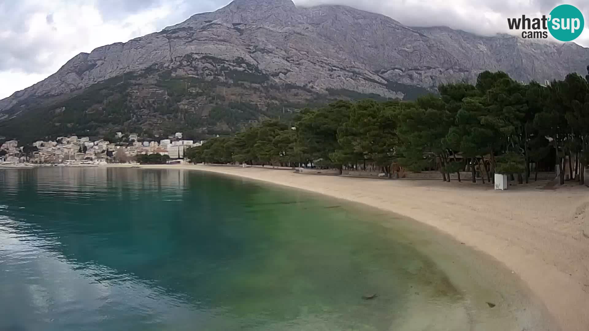 Spletna kamera – Baška Voda – Borik, pogled na plažo Nikolina