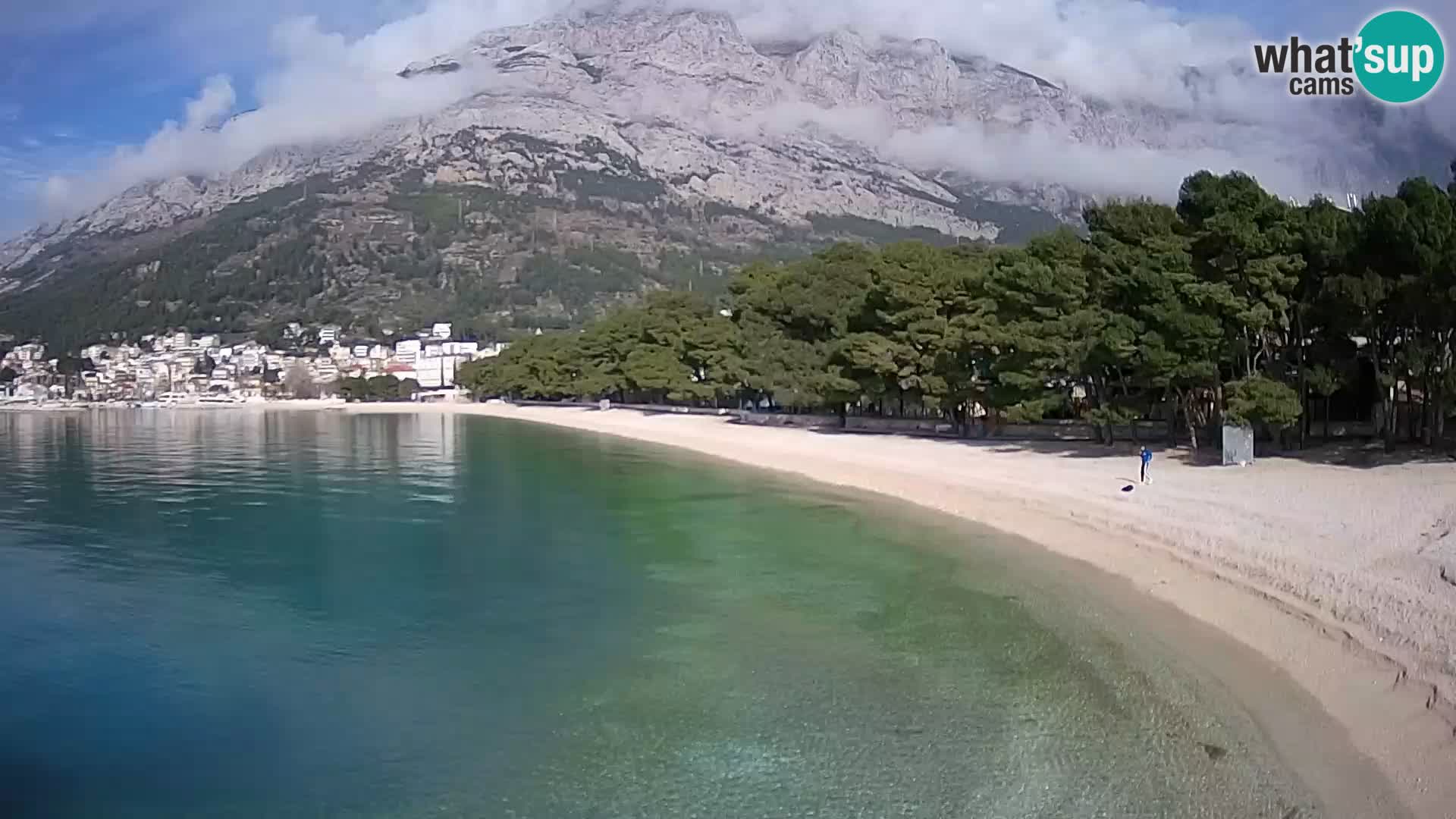 Web kamera – Baška Voda – Borik, pogled na plažu Nikolina