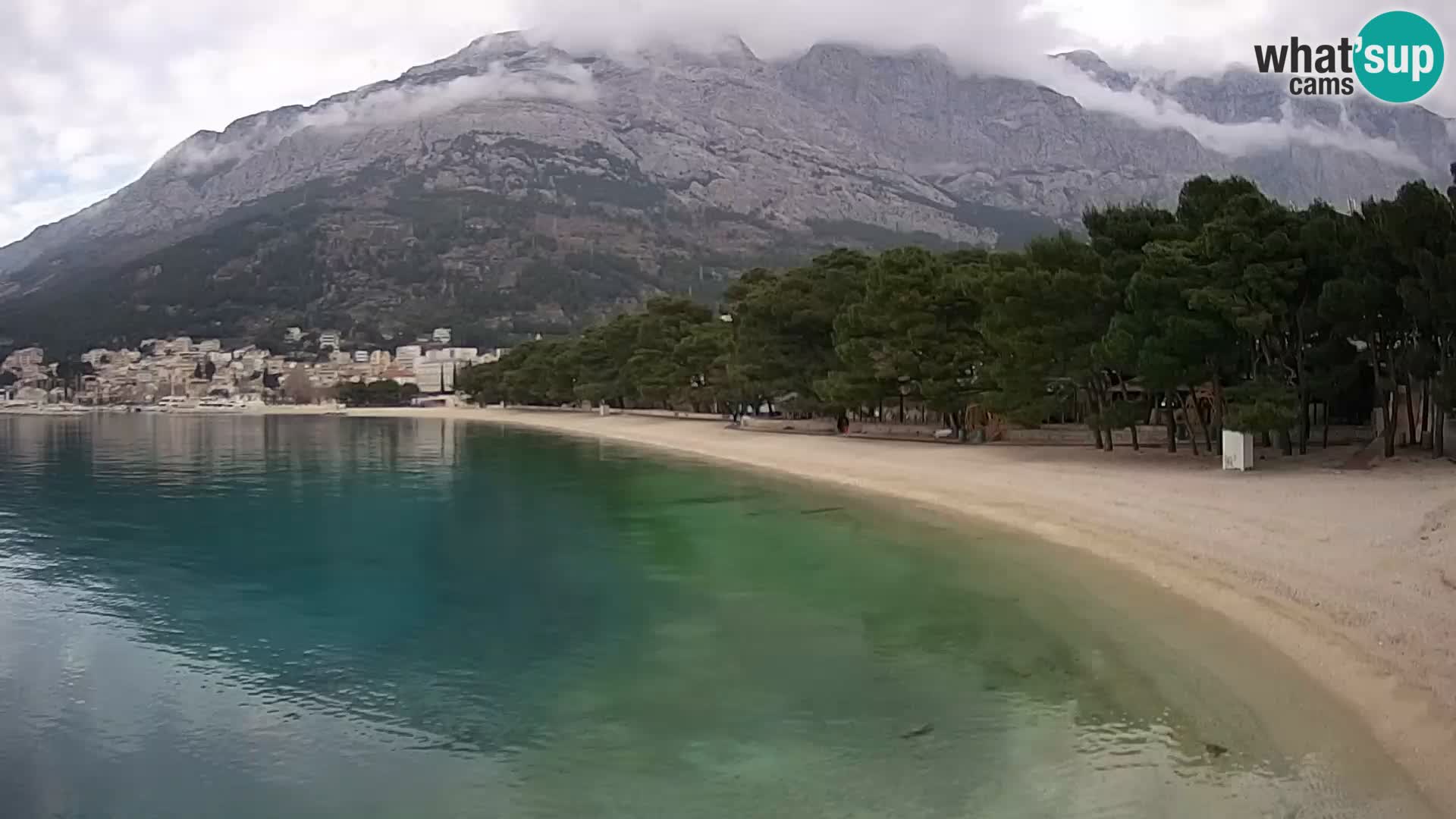 Spletna kamera – Baška Voda – Borik, pogled na plažo Nikolina