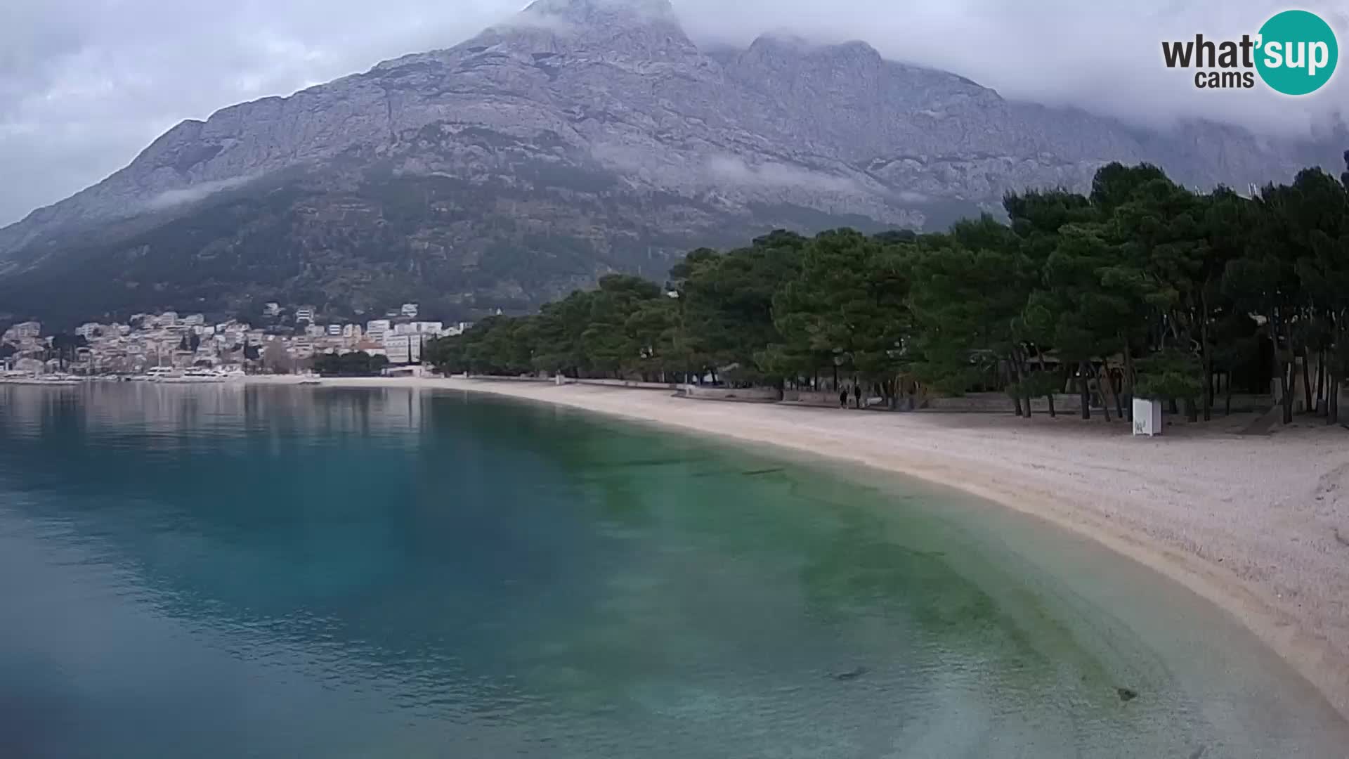 Spletna kamera – Baška Voda – Borik, pogled na plažo Nikolina