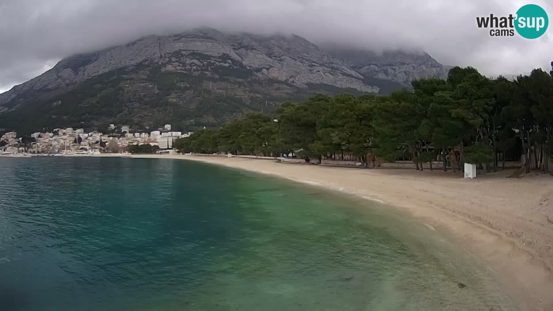 Spletna kamera – Baška Voda – Borik, pogled na plažo Nikolina