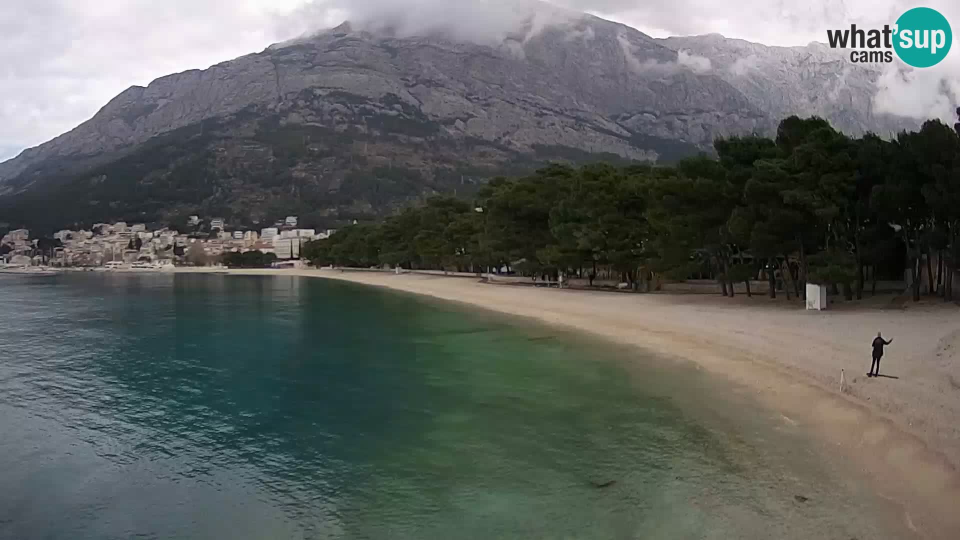 Web kamera – Baška Voda – Borik, pogled na plažu Nikolina