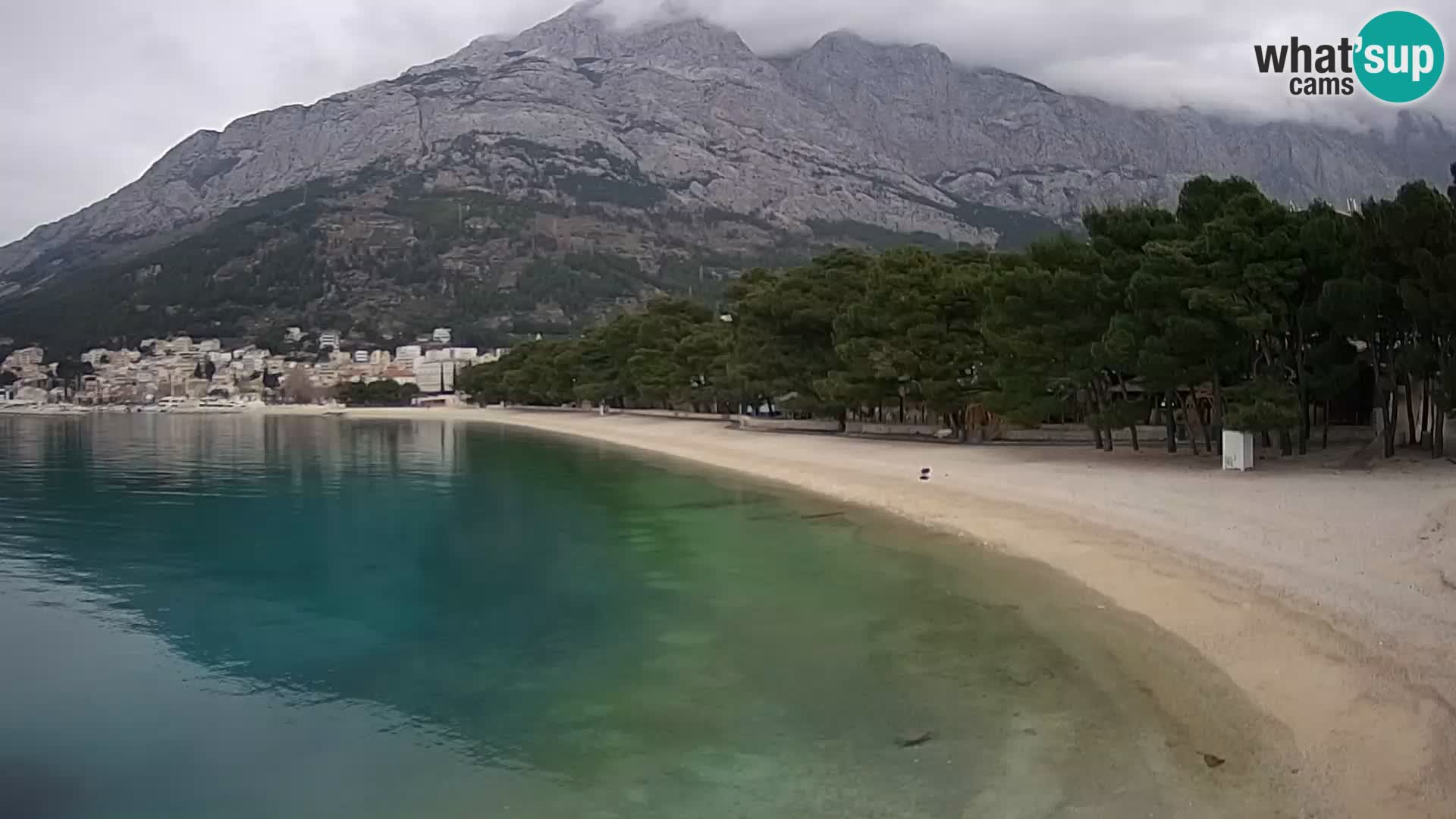 Web kamera – Baška Voda – Borik, pogled na plažu Nikolina