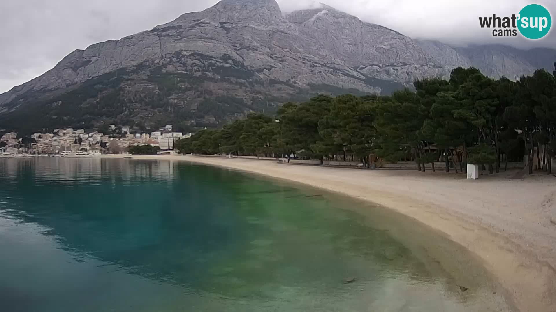 Spletna kamera – Baška Voda – Borik, pogled na plažo Nikolina