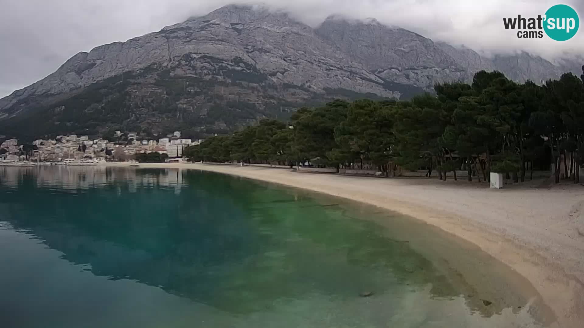 Web kamera – Baška Voda – Borik, pogled na plažu Nikolina