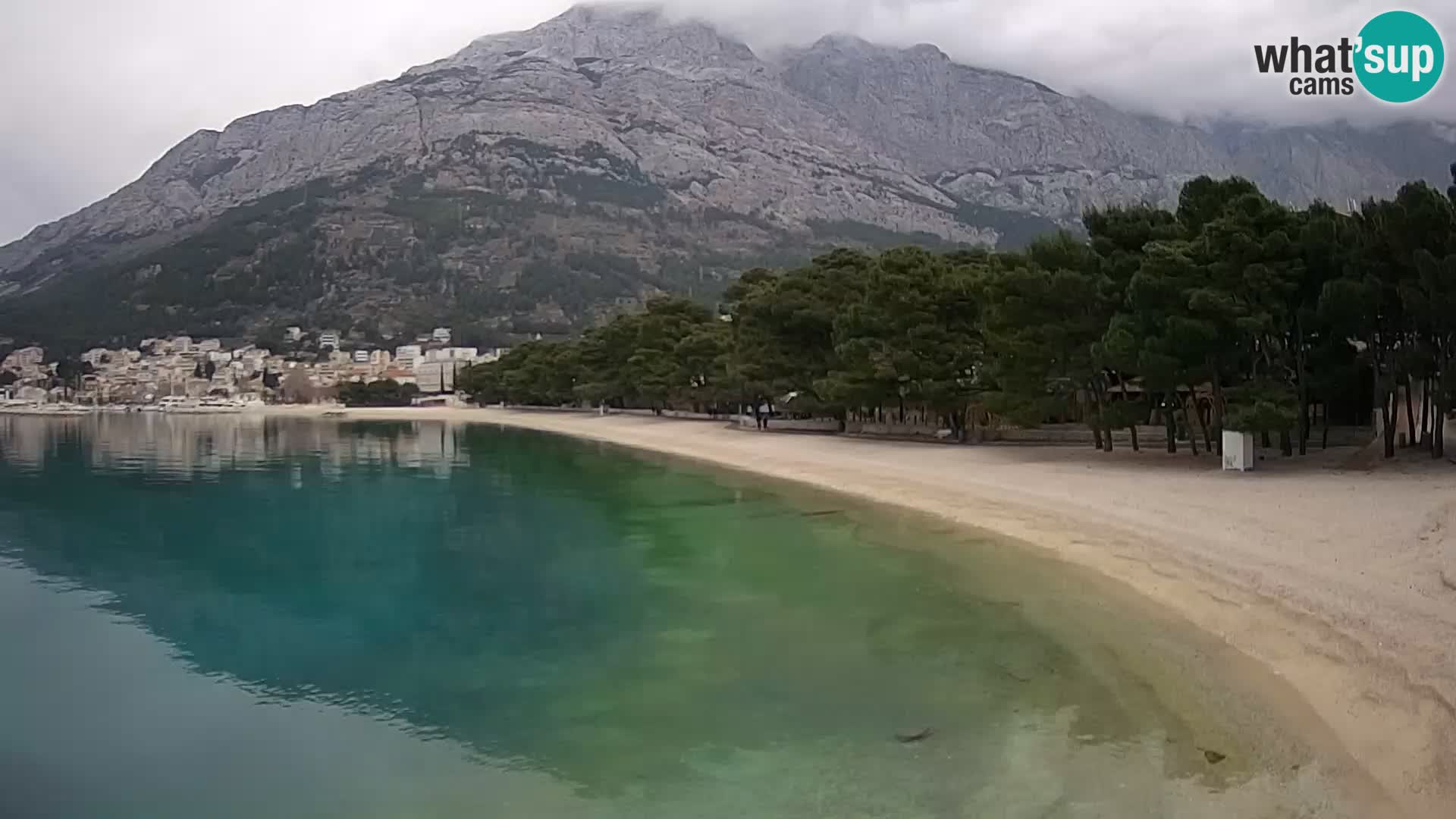 Spletna kamera – Baška Voda – Borik, pogled na plažo Nikolina