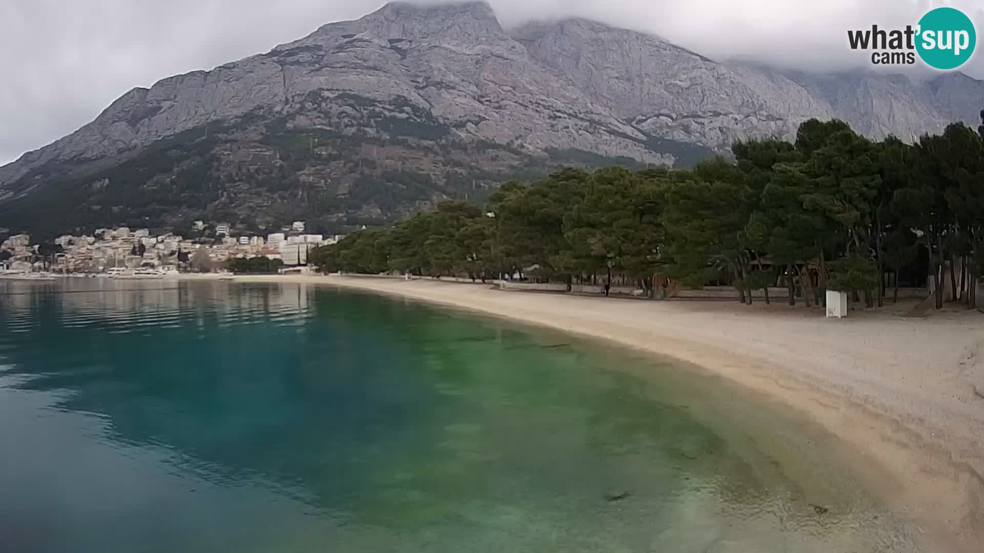 Web kamera – Baška Voda – Borik, pogled na plažu Nikolina