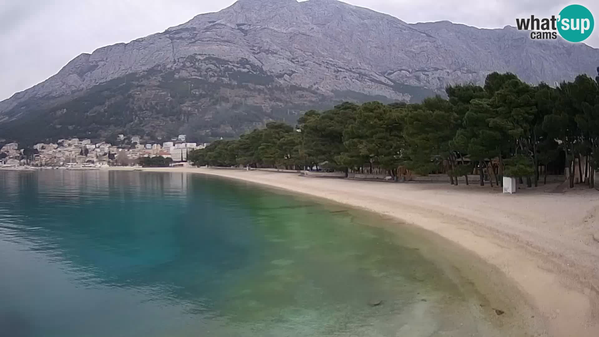 Spletna kamera – Baška Voda – Borik, pogled na plažo Nikolina