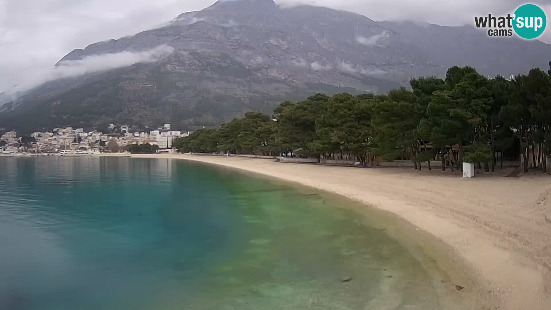 Spletna kamera – Baška Voda – Borik, pogled na plažo Nikolina