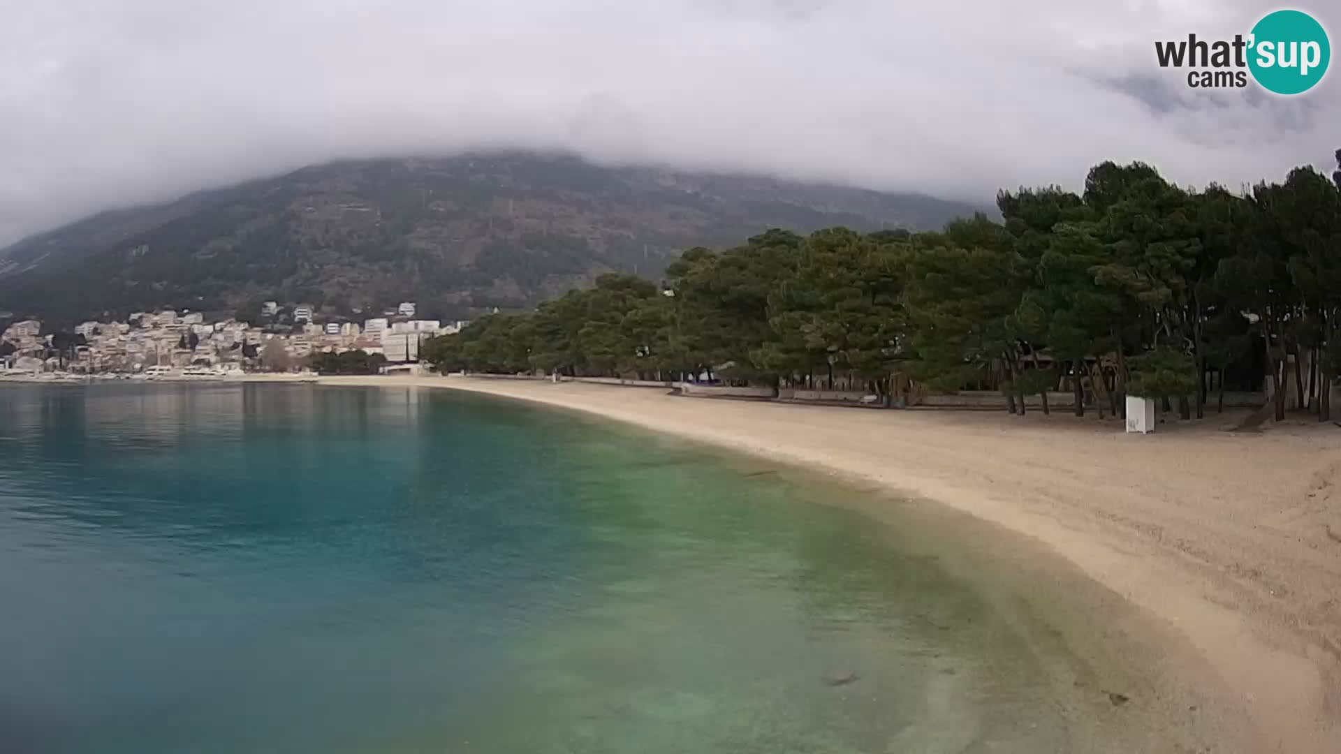 Spletna kamera – Baška Voda – Borik, pogled na plažo Nikolina